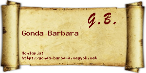 Gonda Barbara névjegykártya